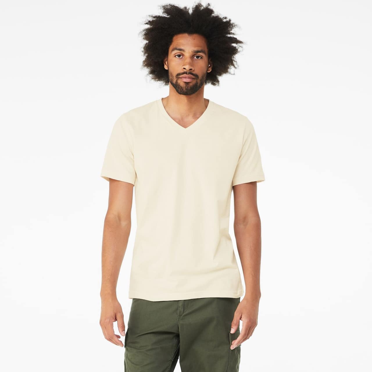 T-shirt en jersey unisexe à encolure en V et manches courtes de BELLA+CANVAS